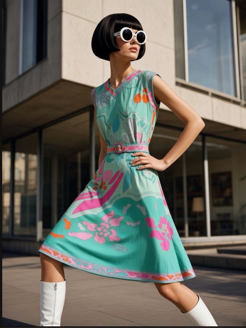 Leonard Paris | 1960’s Silk Jersey Mid Century Resort Dress